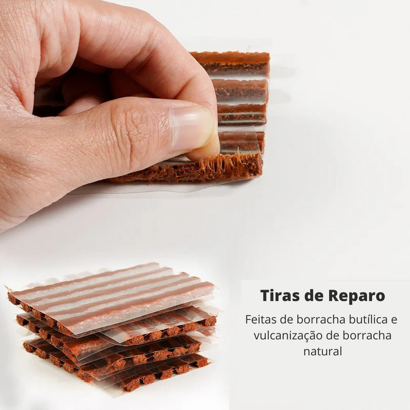 Kit Reparador de Pneus Moto/Carro (+ 10 Refis Macarrão de BRINDE)