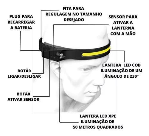 Lanterna de Cabeça com Sensor (COMPRE 1 LEVE 2)