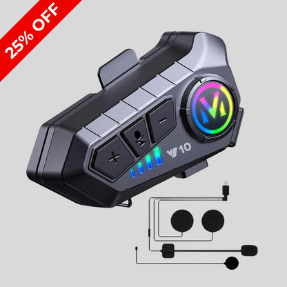Y10 Intercom – Fone de Ouvido Bluetooth 5.3 para Capacete | À Prova d’Água e com Modo Mãos Livres