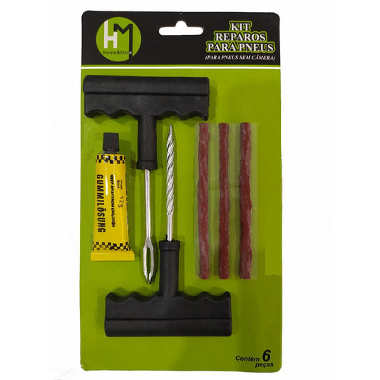 Kit Reparador de Pneus Moto/Carro (+ 10 Refis Macarrão de BRINDE)